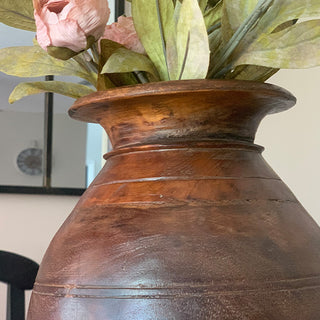 Found Wooden Oil Pot from India