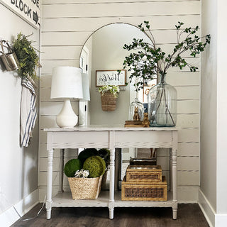 Grey Weathered Finish Wood Console Table
