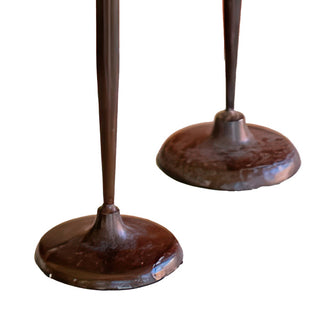  Antique Copper Finish Iron Candle Holders
