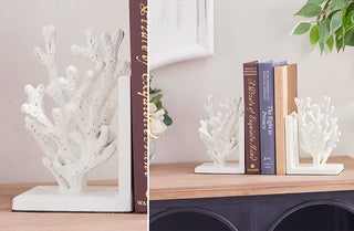 Distressed Metal Coral Bookends