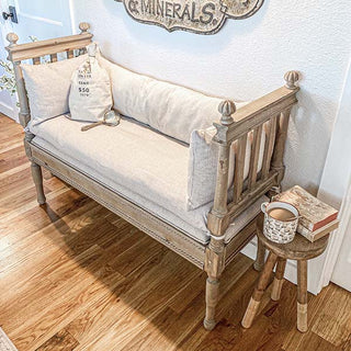 Traditional Cushioned Bench with Arms