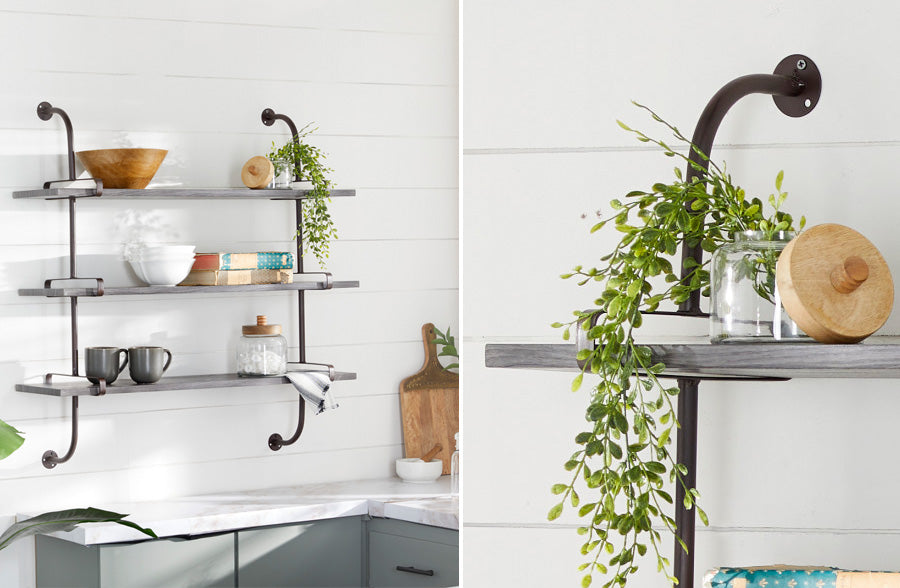 Industrial Pipe Wall Shelf Decor Steals