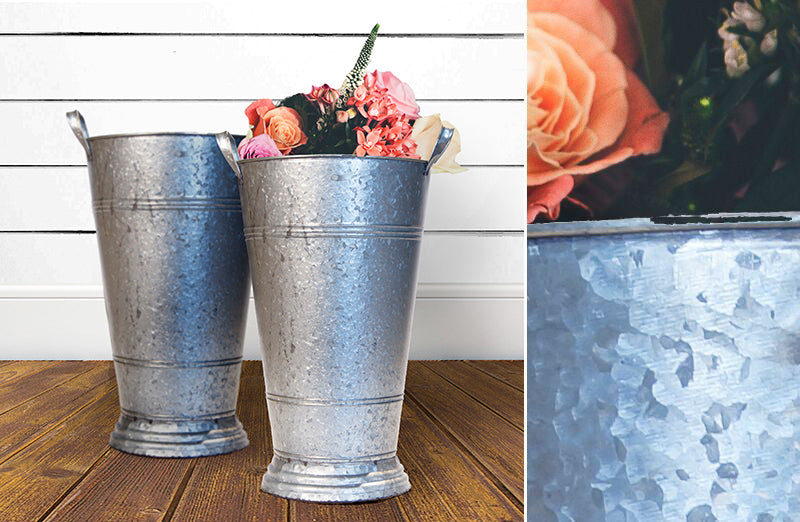 Flower Buckets Vintage Flower Bucket Tin Flower Buckets Metal Flower