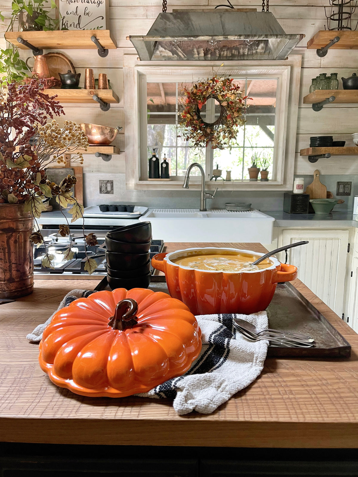 Our Favorite Fall Casserole Recipe in Our Beloved Pumpkin Cooking Dish