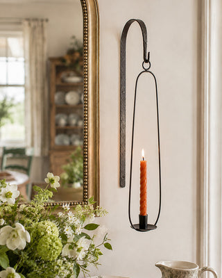 Oval Wall Taper Candle Holder with Elegant Slim Design