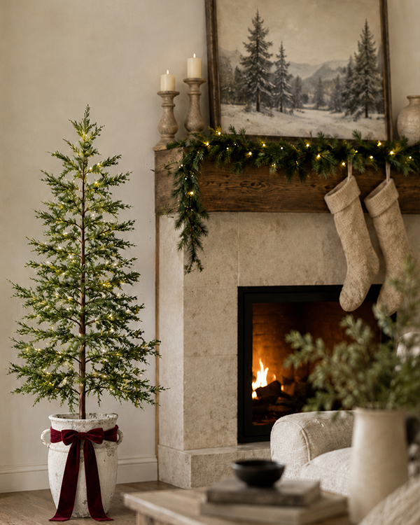 X-Large Wild Pine Lit Christmas Tree with Removable Pot
