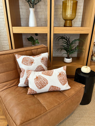 White Pumpkin Throw Pillows