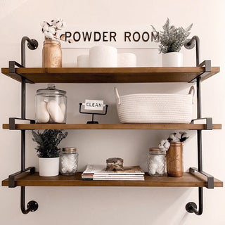 Industrial Three-Tiered Open Shelving System