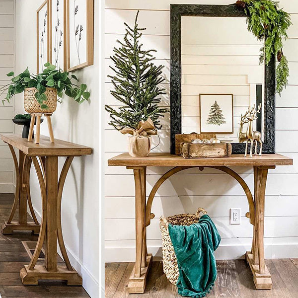 Reclaimed Natural Wood Console Table - Decor Steals