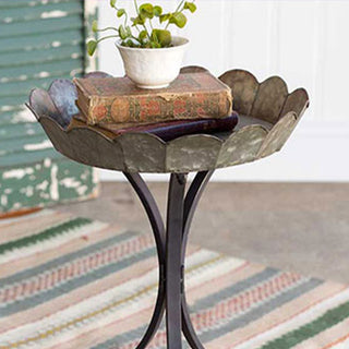Scalloped Edge Metal Accent Table