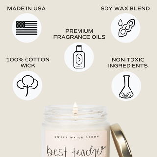 Best Teacher Ever Soy Candle Details