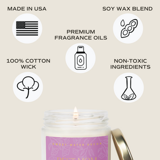 Best Mom Ever Soy Candle - Clear Jar - 9 oz (Wildflowers and Salt)