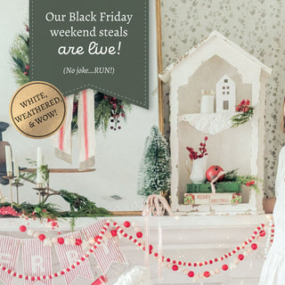 Distressed White Farmhouse House Wall Shelf with Two Tier Display