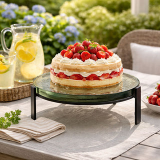 Blocked Glass Dessert Stand