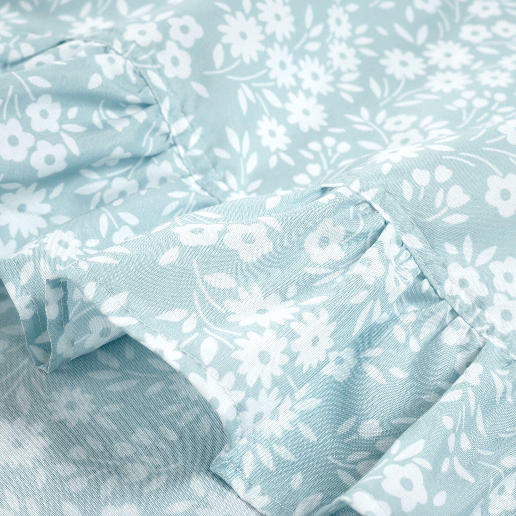 Powder Blue Ruffle Sheets Garden Of Flowers Ruffle Sheet Set - Decor Steals