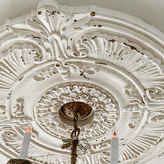 HUGE Distressed Baroque Ceiling Medallion