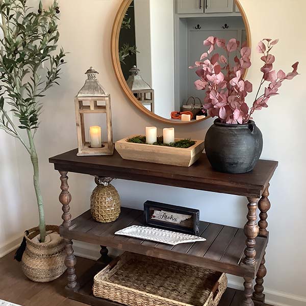Turned Wood Console Table - Decor Steals