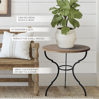 Round Wood with Metal Side Table | Refined Classic
