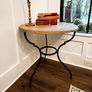 Round Wood with Metal Side Table | Refined Classic