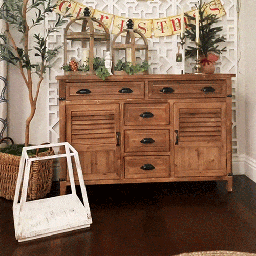 HUGE 50 Inch Distressed Wood Tree Shelf Decor Steals