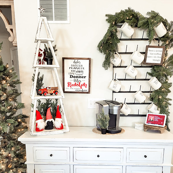 HUGE 50 Inch Distressed Wood Tree Shelf Decor Steals