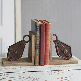Repurposed Pulley Bookends