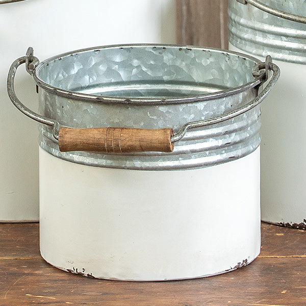 Galvanized Tin Buckets With Handles Set of 3 – U Mart
