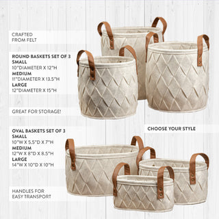 Woven Felt Baskets, Pick Your Style