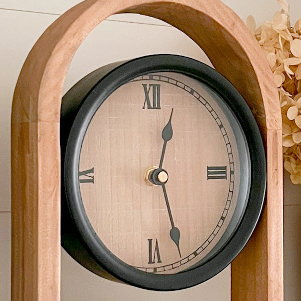 Eclectic Clock Eclectic Wooden Tabletop Clock - Decor Steals