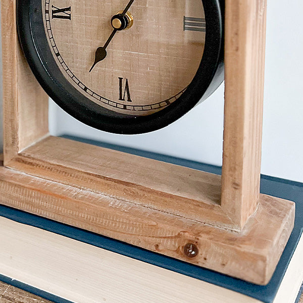 Eclectic Clock Eclectic Wooden Tabletop Clock - Decor Steals