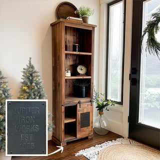 67 Inch Tall Wood Cabinet with Sliding Door