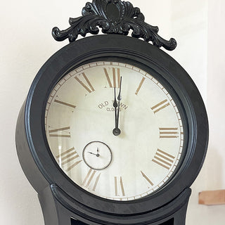Huge 74 Inch Black Mora Clock with Shelves