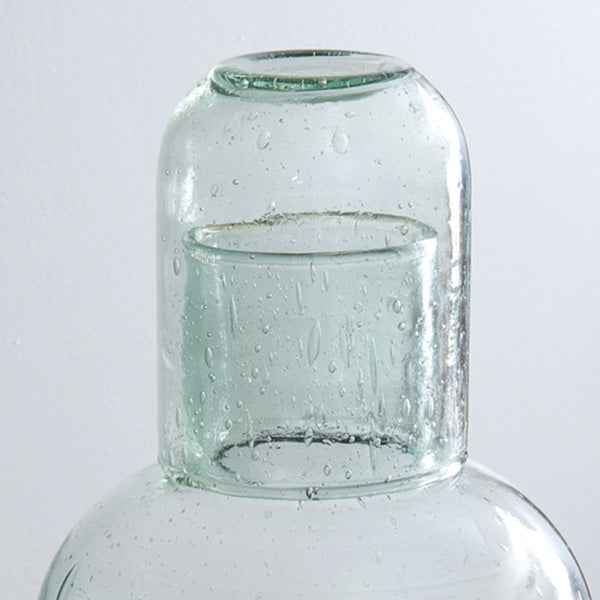 Recycled Glass Bedside Water Carafe and Drinking Glass Set