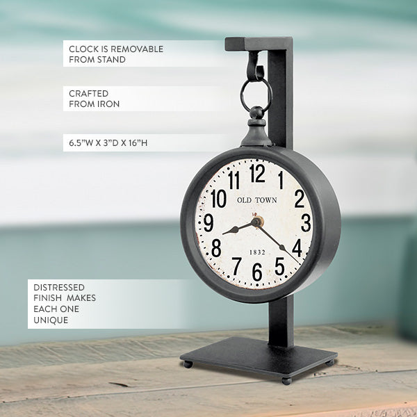 Iron Tabletop Clock with Stand - Decor Steals