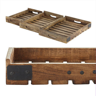 Rustic Countryside Serving Trays, Set of 3