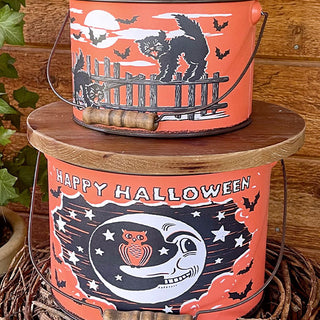 Vintage Happy Halloween Buckets, Set of Three