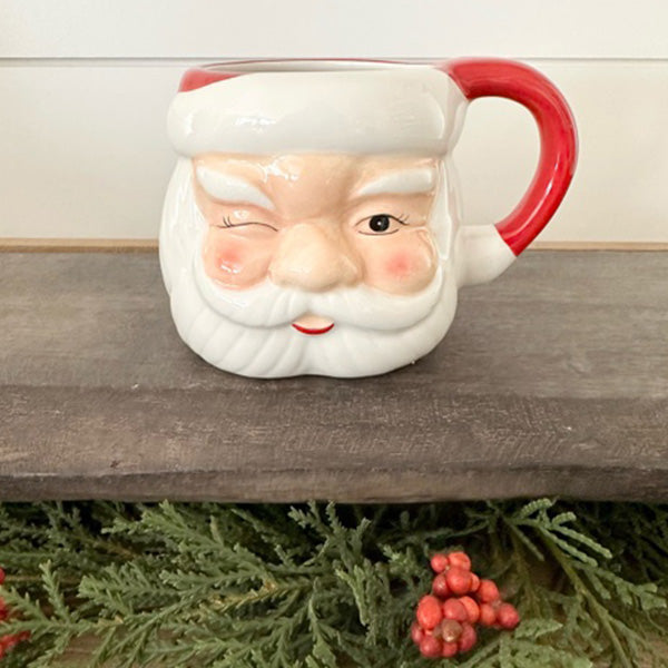 Christmas Mugs Couples Ceramic Santa Claus Figurines with Lid and