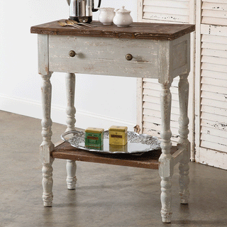 Antiqued Finish Wooden High Table
