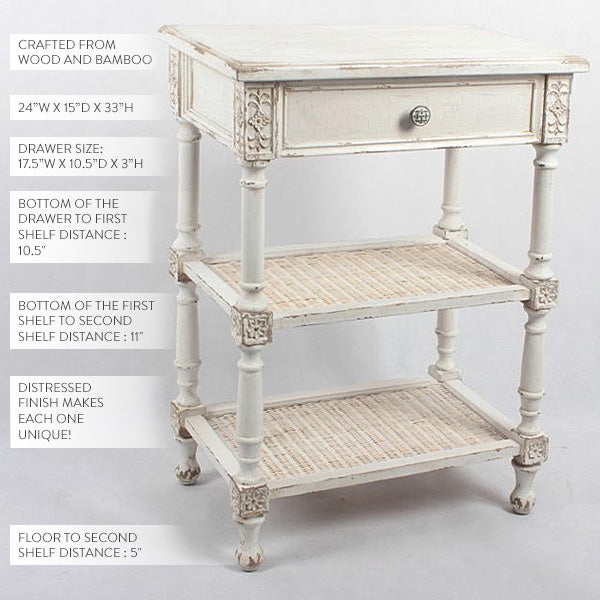 Distressed Cottagecore Side Table - Decor Steals