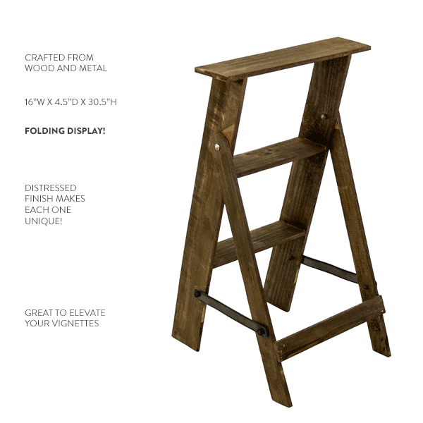 Folding Wood Ladder Display - Decor Steals