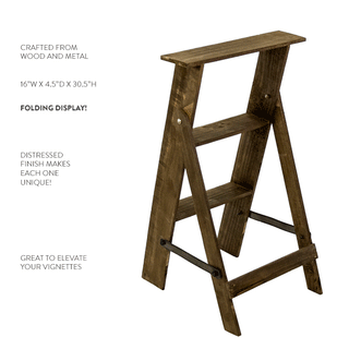 Folding Wood Ladder Display