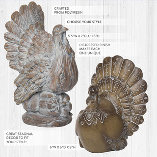 Carved Tabletop Turkey, Pick Your Style