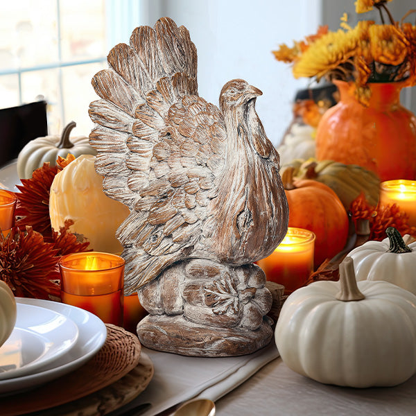 Carved Tabletop Turkey, Pick Your Style - Decor Steals