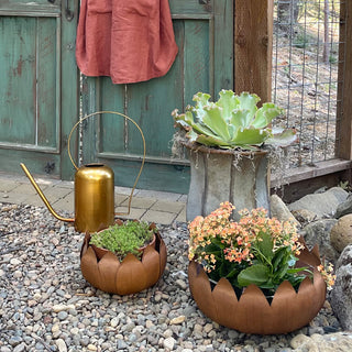 17 29 32 in copper medley plastic planter HUGE Copper Flower Planters, Set of 2