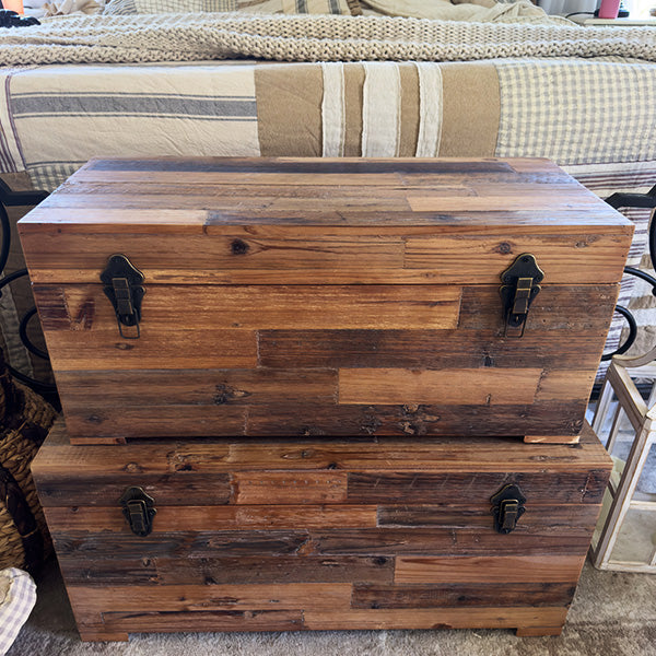 Rustic Reclaimed Wood Chests, Set of 2 - Decor Steals
