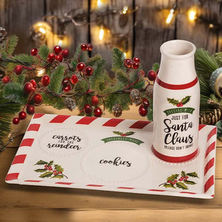 Santa Milk Bottle and Cookie Tray