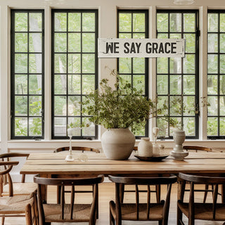 30 Inch Distressed We Say Grace Wall Sign