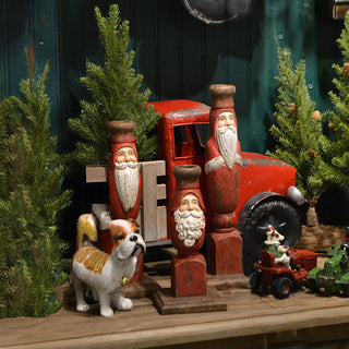 Vintage Santa Taper Candle Holders, Set of 3