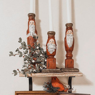 Vintage Santa Taper Candle Holders, Set of 3