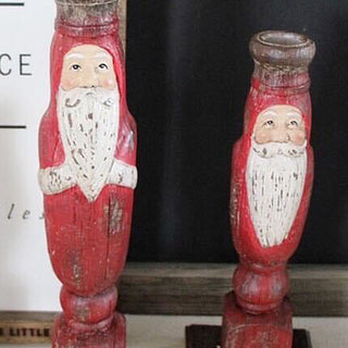 Vintage Santa Taper Candle Holders, Set of 3